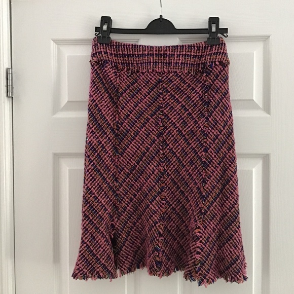 WD.NY Dark pink/ purple multicoloured tweed textured skirt size 4 - Picture 5 of 10